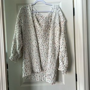 White confetti oversized cardigan